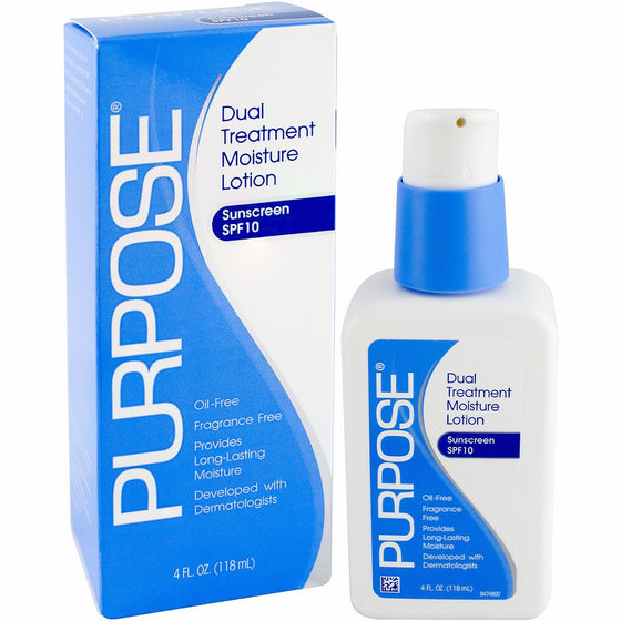 Purpose Dual Moistureizer with SPF 10, 4 Ounce