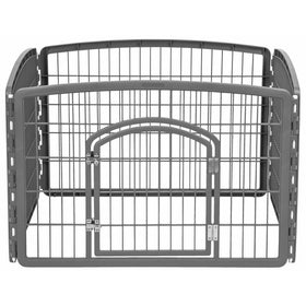IRIS 24'' Exercise 4-Panel Pet Playpen with Door, Dark Gray