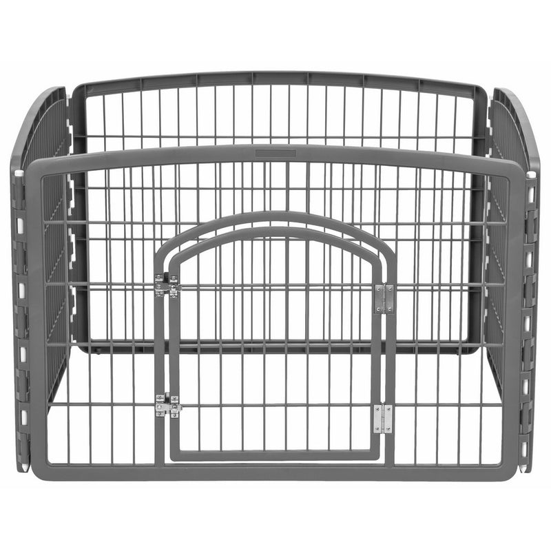 IRIS 24'' Exercise 4-Panel Pet Playpen with Door, Dark Gray
