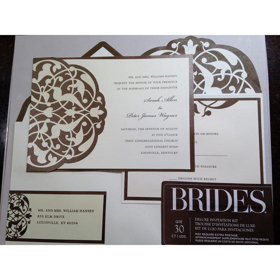 BRIDES DIY Wedding Invitation Kit Brown/Ivory