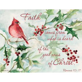 LANG -Cardinal and Berries, Boxed Christmas Cards, Artwork by Susan Winget - 18 Cards, 19 envelopes - 5.375" x 6.875"