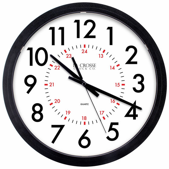 Lacrosse 404-2636B-INT Info-Tech Commercial Wall Clock, 14", Black