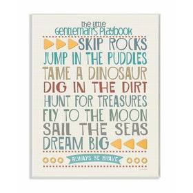 The Kids Room by Stupell Typography Art Wall Plaque, The Little Gentleman's Playbook, 11 x 0.5 x 15, Proudly Made in USA