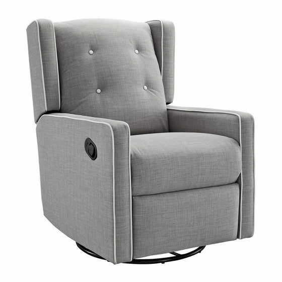 Baby Relax Mikayla Swivel Gliding Recliner, Gray Linen