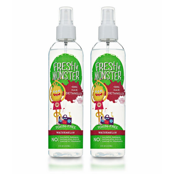 Fresh Monster Toxin-free Hypoallergenic Kids Detangler Spray, Watermelon, (Pack Of 2)