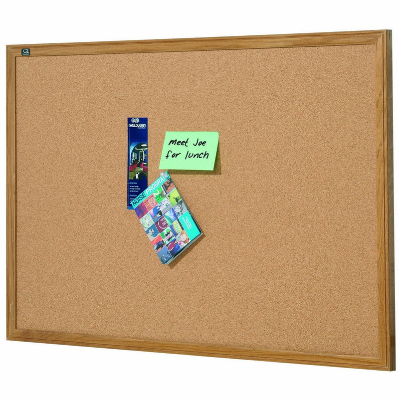 Quartet Oak Finish Frame Cork Bulletin Board, 4 x 6 Feet (307)