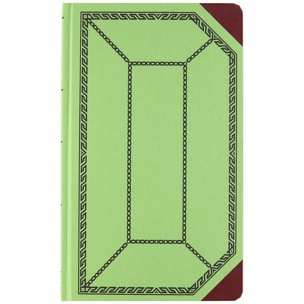 Boorum & Pease 6718300R Record/Account Book, Record Rule, Green/Red, 300 Pages, 12 1/2 x 7 5/8