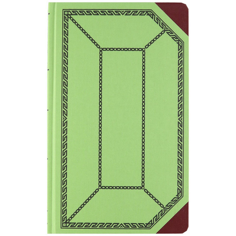 Boorum & Pease 6718300R Record/Account Book, Record Rule, Green/Red, 300 Pages, 12 1/2 x 7 5/8