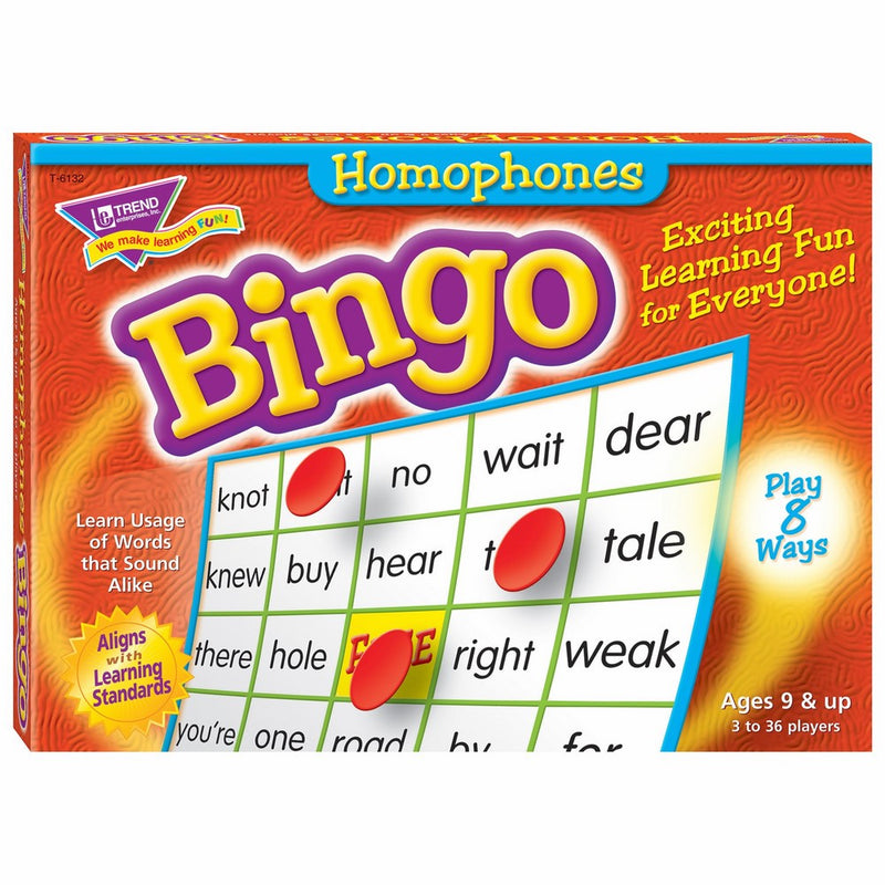 TREND enterprises, Inc. Homophones Bingo Game