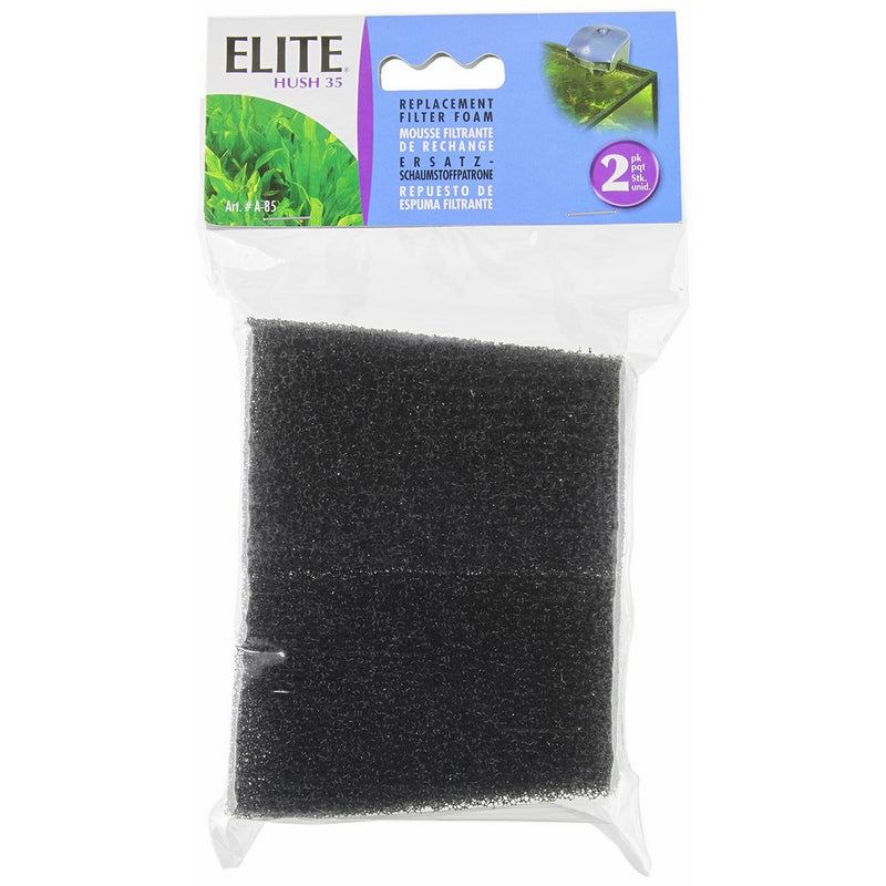 Elite Foam Cartridge for Hush 35 Power Aquarium Filter, 2-Pack