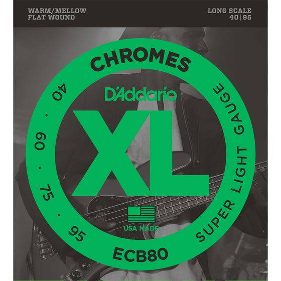 D'Addario ECB80 Bass Guitar Strings, Light, 40-95, Long Scale