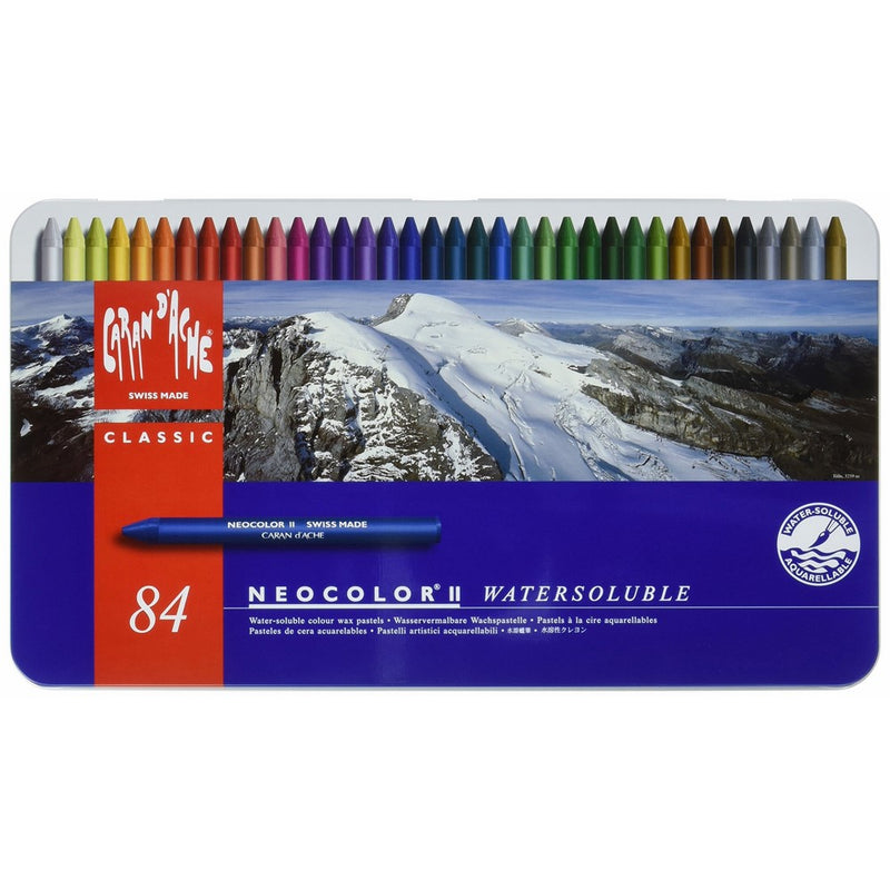 Caran d'Ache Classic Neocolor II Water-Soluble Pastels, 84 Colors
