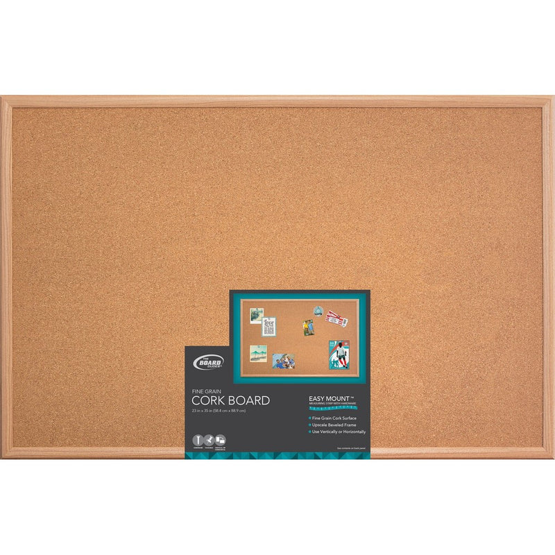 Board Dudes 23" x 35" Wood Style Frame Cork Board (CXM86)