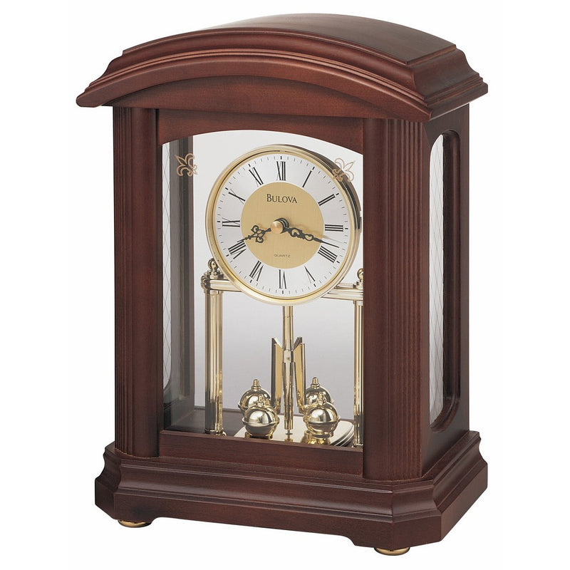 Bulova B1848 Nordale Clock, Walnut Finish