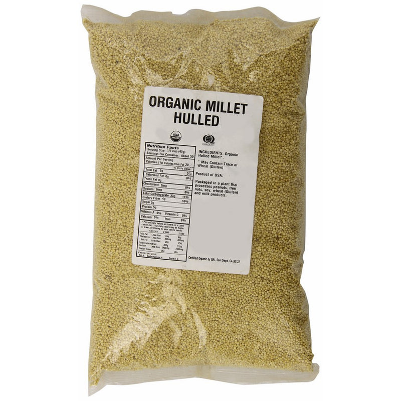 Bulk Grains 100% Organic Hulled Millet Bulk 5 Lbs