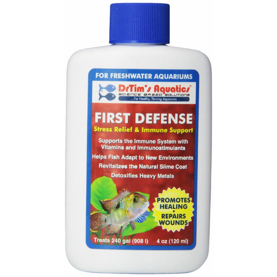 DrTim's Aquatics First Defense Aquarium Stress Relief & Immune Support, Freshwater 4 oz