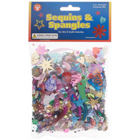 Hygloss Products 9401 Sequins and Spangles Variety Pack– Add Shimmer and Shine to Any Surface – 1 Ounce Bag