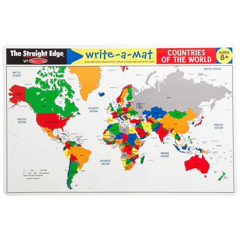 Melissa & Doug Write a Mat Countries of the World Educational Toy