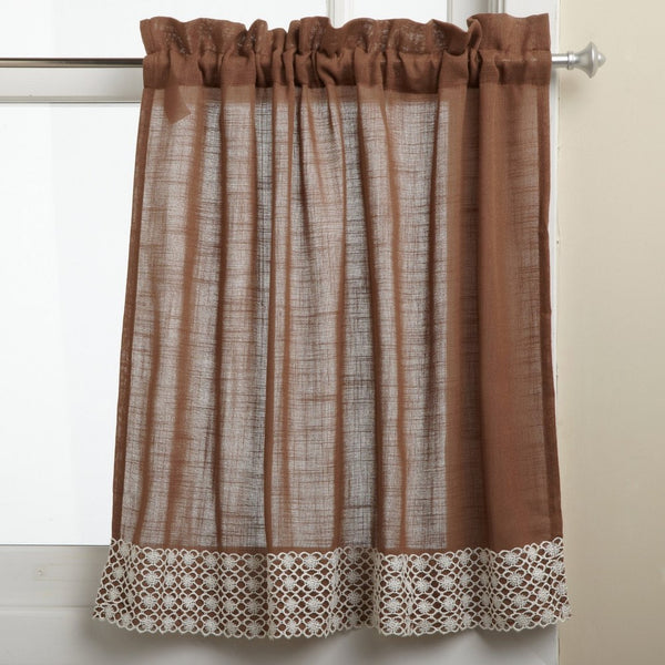 Lorraine Home Fashions Salem 60-inch x 36-inch Tier Curtain Pair, Chocolate