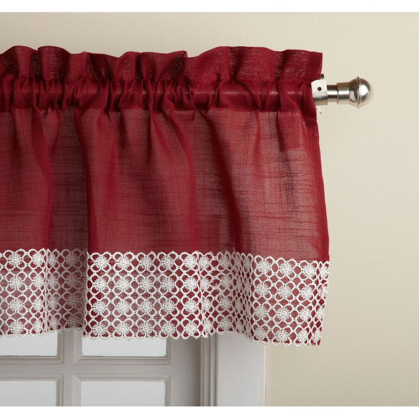 Lorraine Home Fashions Salem 60-inch x 12-inch Tailored Valance, Burgundy