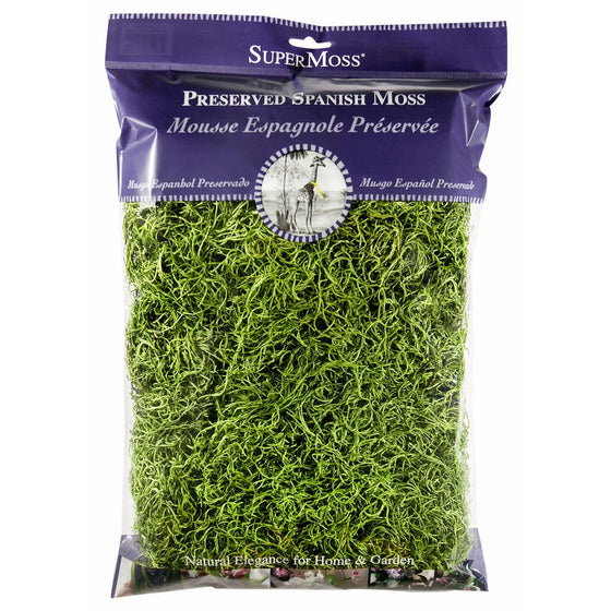 Super Moss 26912 Spanish Moss Preserved, Grass, 8oz (200 cubic inch)