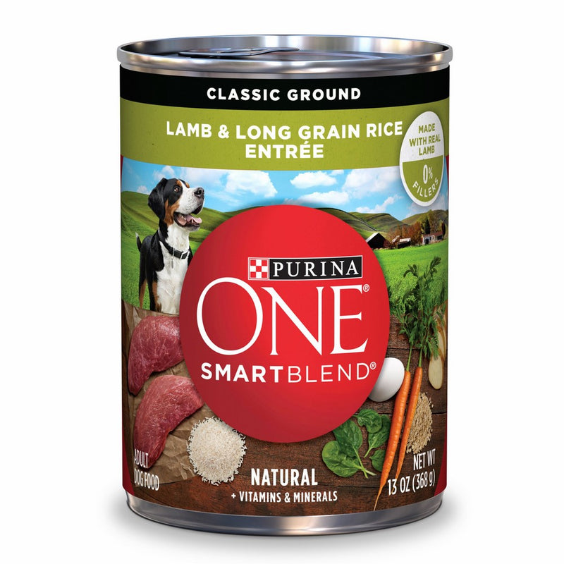Purina ONE SmartBlend Natural Classic Ground Lamb & Long Grain Rice Entree Adult Wet Dog Food - Twelve (12) 13 oz. Cans