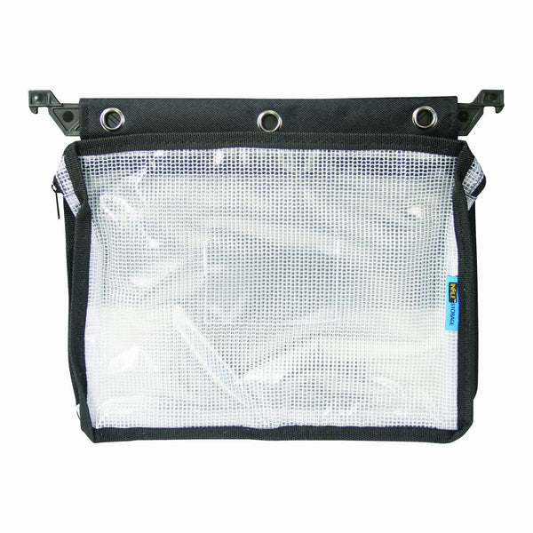 Advantus Expanding Zipper Pouch with 3-Ring Grommets, Clear Mesh, Black (50904)