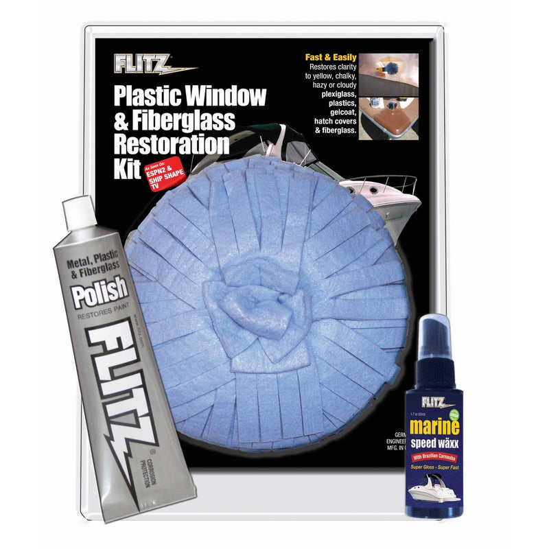 Flitz PL 31503 Mixed Plastic, Window and Fiberglass Restoration Kit