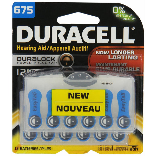 Duracell Hearing Aid Batteries Size 675 - 12 Count