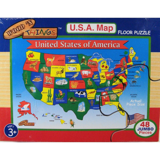 Wood 'N Things U.S.A. Map Floor Puzzle