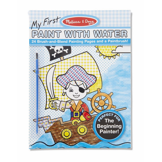 Melissa & Doug My First Paint with Water Kids' Art Pad With Paintbrush - Pirates, Space, Construction, and More