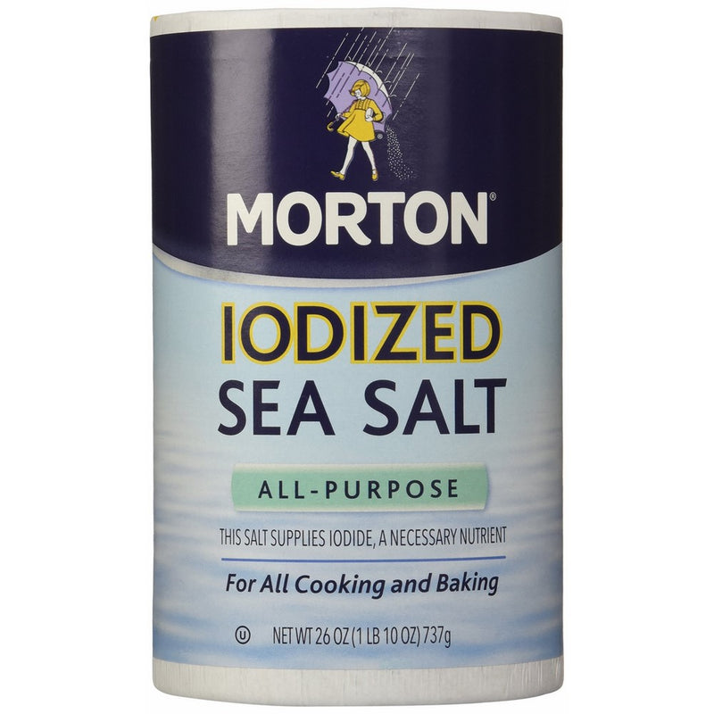 Morton Salt Iodized Sea Salt, 26 oz, 2 pk