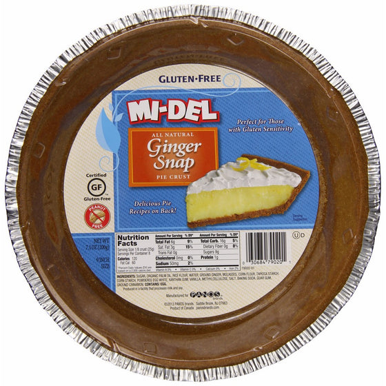 Mi-Del Ginger Snap Gluten Free Pie Crust, 7.1 Ounce Package