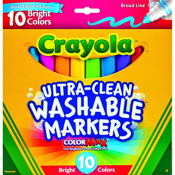 Crayola Ultraclean Broadline Bright Markers (10 Count)