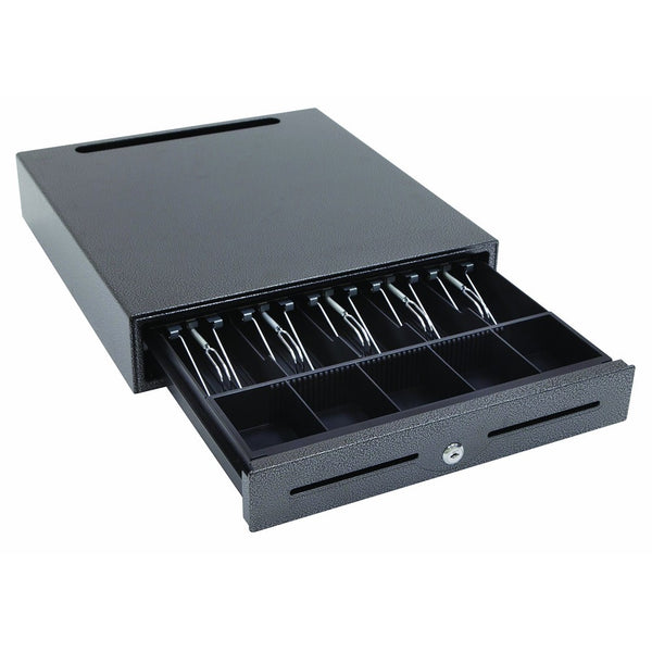 Hercules CD1618 Cash Drawer with Key Lock, POS Cable Management, 2 Bill Slots, 16.5" x 18" x 3.5", Steel, Silver Vein