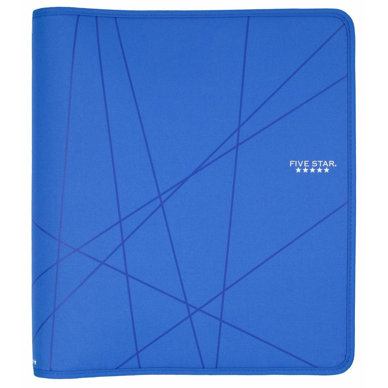 Five Star 1-1/2 Inch Zipper Binder, Durable, Cobalt Blue with Lines (73029)