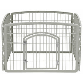 IRIS 24'' Exercise 4-Panel Pet Playpen with Door, Chrome