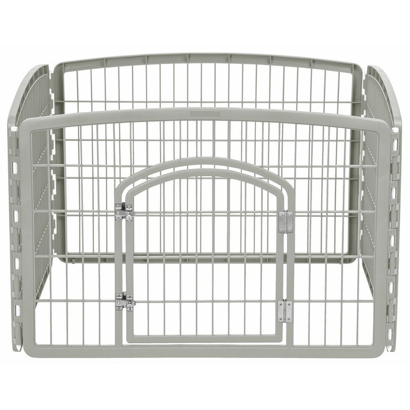 IRIS 24'' Exercise 4-Panel Pet Playpen with Door, Chrome