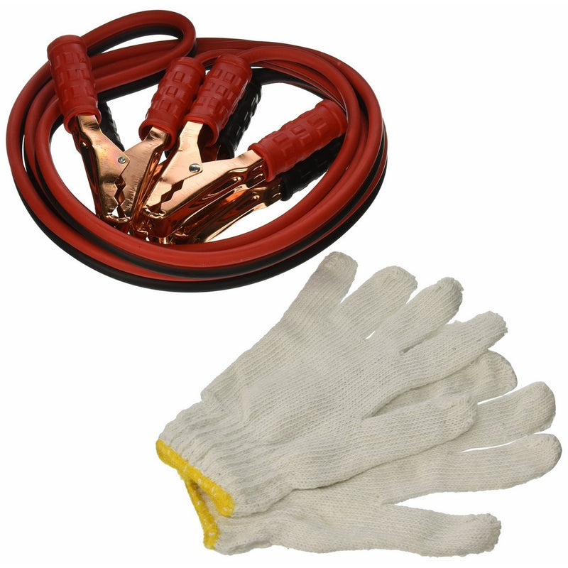 Majic 10 Feet Long, 8 Gauge 300 AMP Heavy Duty Battery Booster Cable / Jumper Cable in Travel Bag and Safety Gloves
