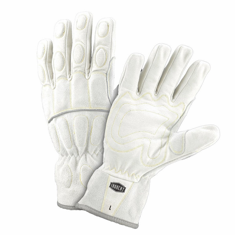West Chester IRONCAT 9075 Grain Buffalo Leather Utility Gloves: White, X-Large, 1 Pair