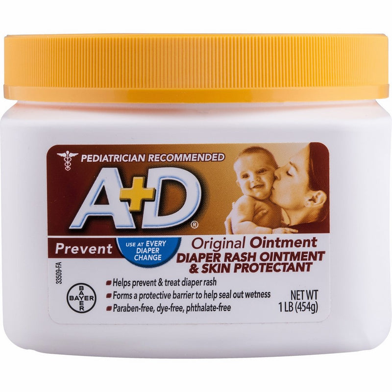 AD Original Diaper Rash Ointment, Skin Protectant With Lanolin and Petrolatum, Seals Out Wetness, Helps Prevent Baby Diaper Rash, 1 Pound Jar.