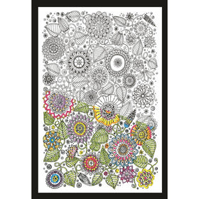 Tobin Design Works-Zenbroidery Stamped Embroidery 10"X16", Large Floral