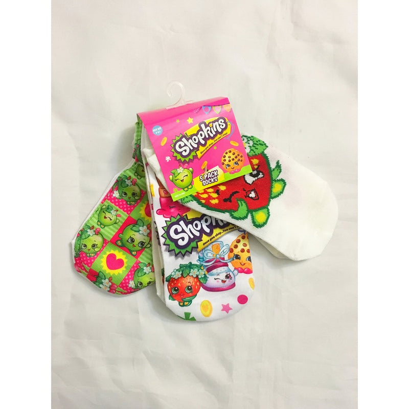 Shopkins No show Printed Socks- 5 Pack, Multi color
