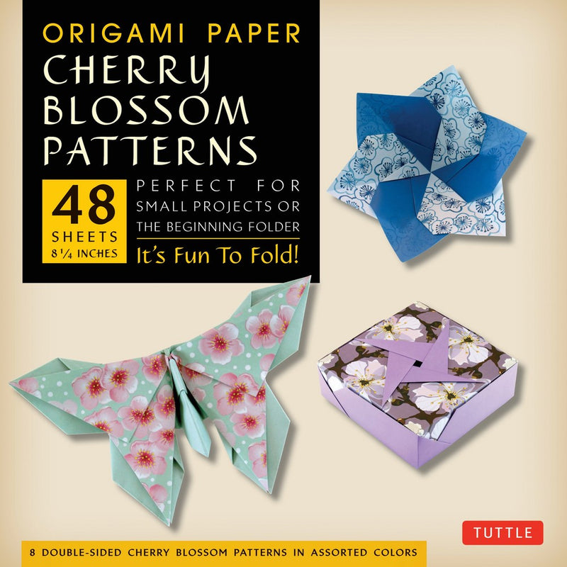 Origami Paper- Cherry Blossom Patterns Large 8 1/4" 48 sh: Tuttle Origami Paper: High-Quality Origami Sheets Printed with 8 Different Patterns: Instructions for 5 Projects Included