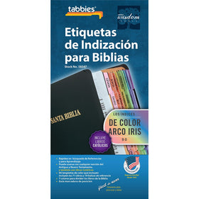 Bible Tab-Spanish-Rainbow Colored 90 Tabs