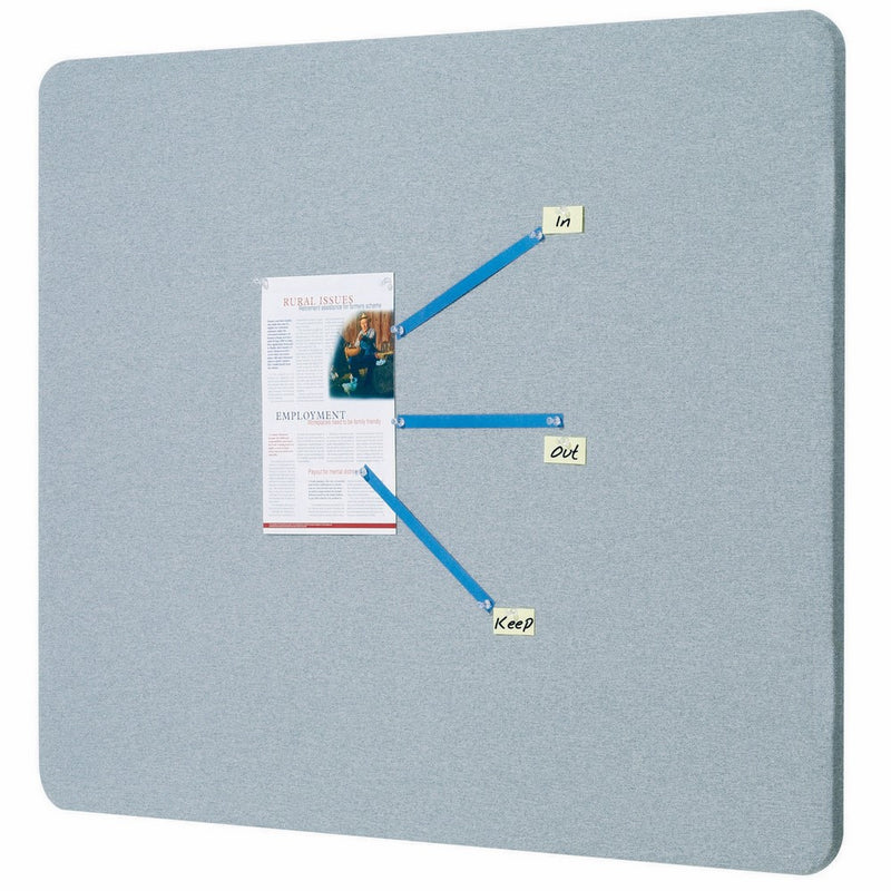 Quartet Bulletin Board, 3 x 2 Feet, Frameless, Fabric, Office Bulletin Boards, Gray (7683G)