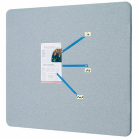 Quartet Fabric Bulletin Board, 4' x 3', Frameless, Oval Office, Gray (7684G)