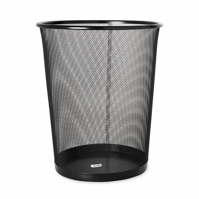 Rolodex Mesh Round Wastebasket, 11-1/2 Diameter x 14-1/4 H, Black (22351)