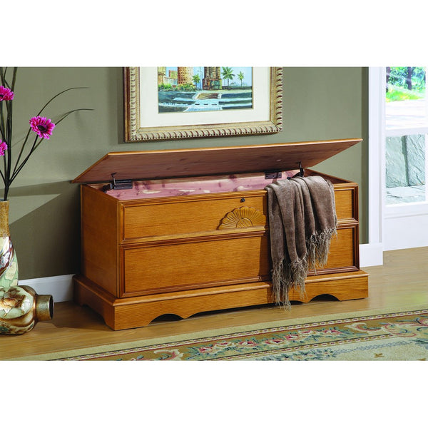 Coaster Traditional Honey Cedar Chest with Locking Lid