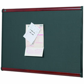 Quartet Prestige Grey Diamond Mesh-Fabric Bulletin Board, 3 x 2 Feet, Mahogany-Finish Frame, One Board per Order (B443M)